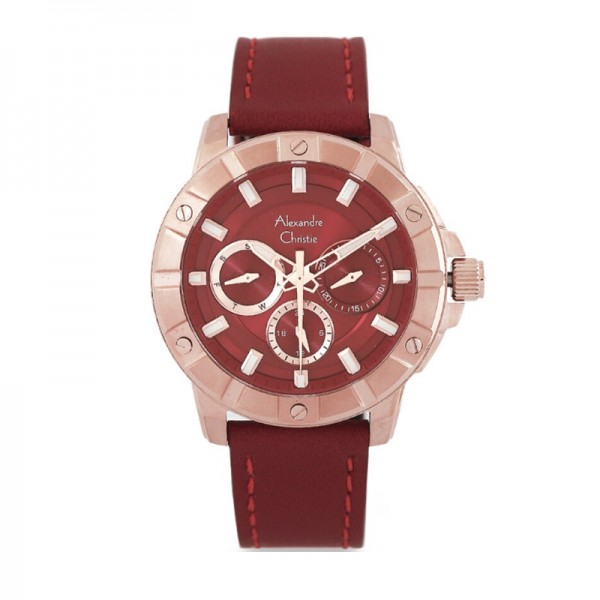 Alexandre Christie AC 6609 Rosegold Red Leather BFLRGRE